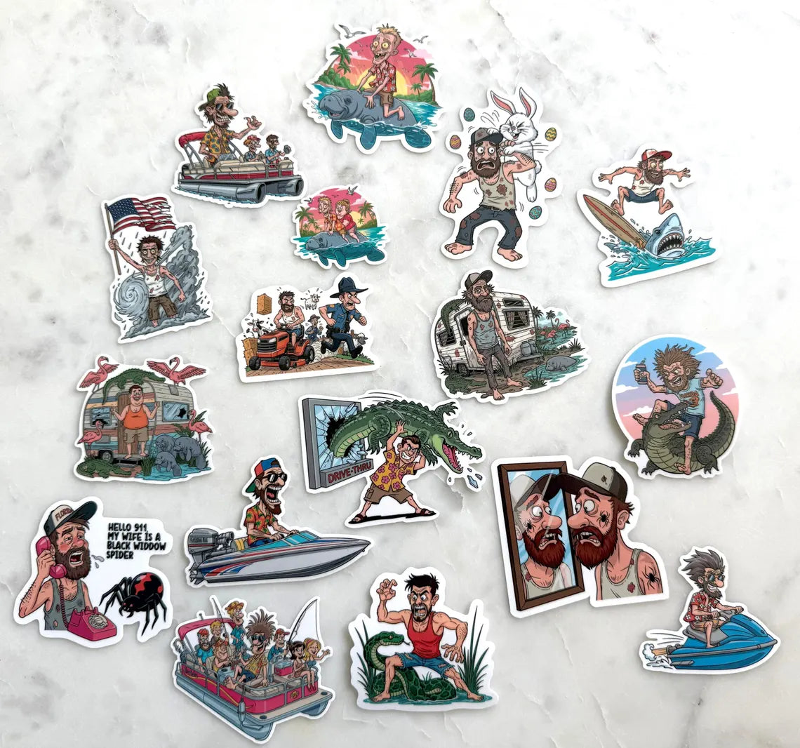 Chaos on a Sticker: Florida Man Edition - Die cut stickers